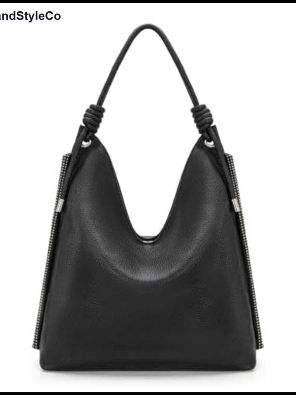 Large Slouchy PU Leather Hobo Shoulder Bag Knotted Top Handle